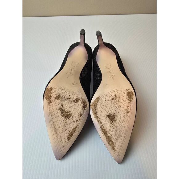 Jessica Simpson JP Carpena Heels Sz 7.5 Black Lace - Picture 4 of 9